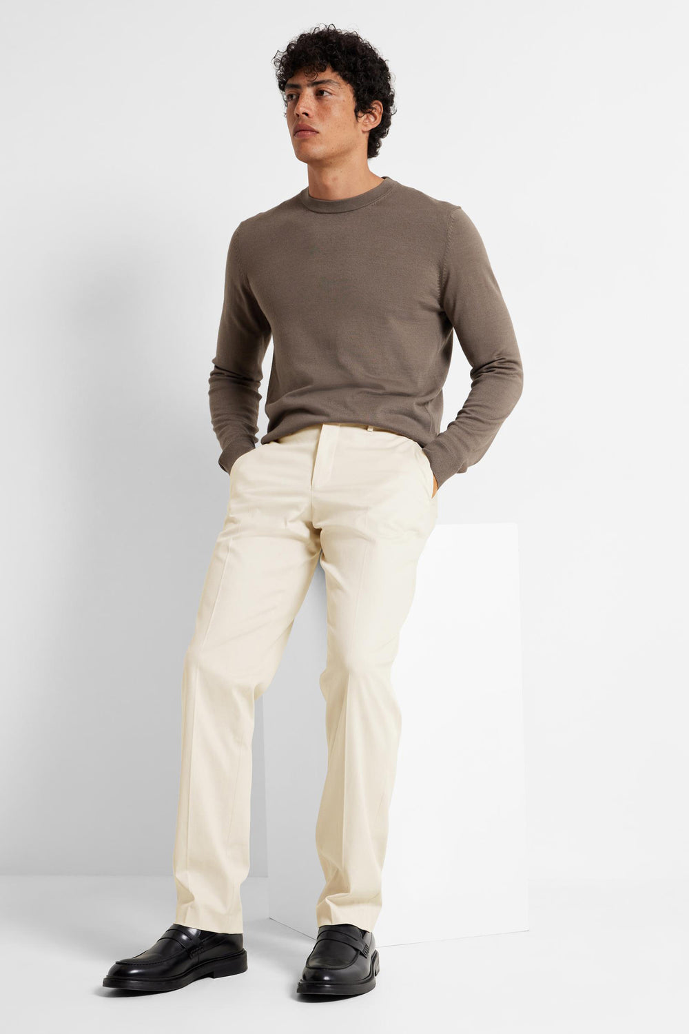 Pantalon de costume Écru - SELECTED