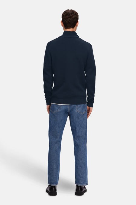SLHDANE LS KNIT STRUCTURE HALF ZIP NOOS