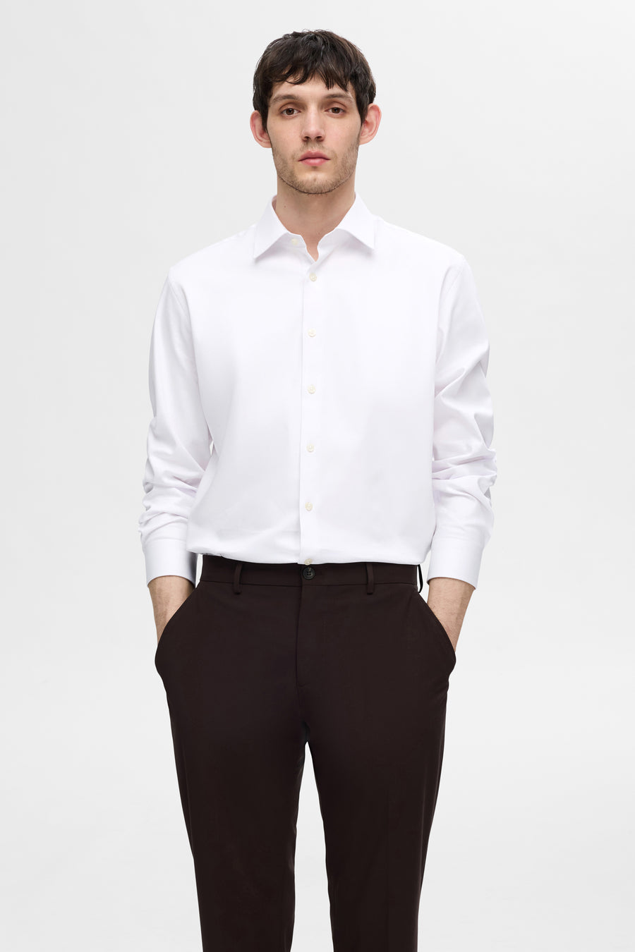 Chemise à manches longues - blanc - SELECTED