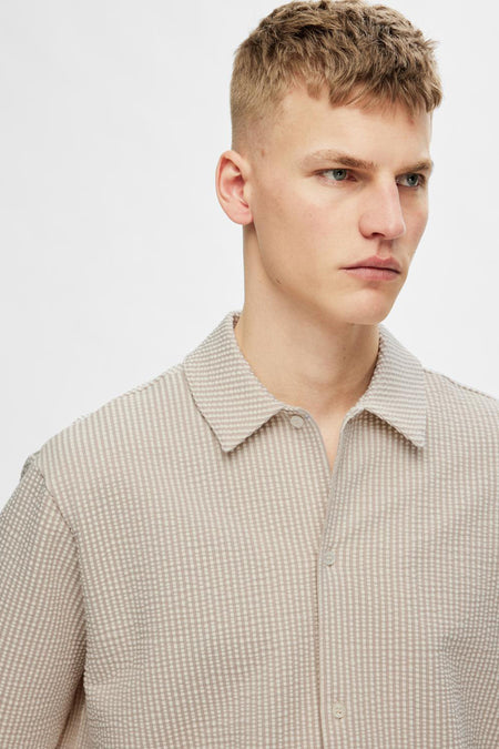 SLHRELAXBEN SEERSUCKER SS JERSEY SHIRT