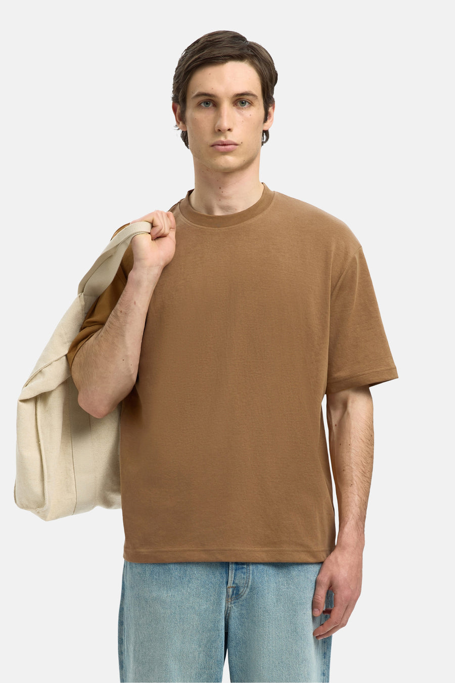 T-shirt à manches courtes - Brun - SELECTED