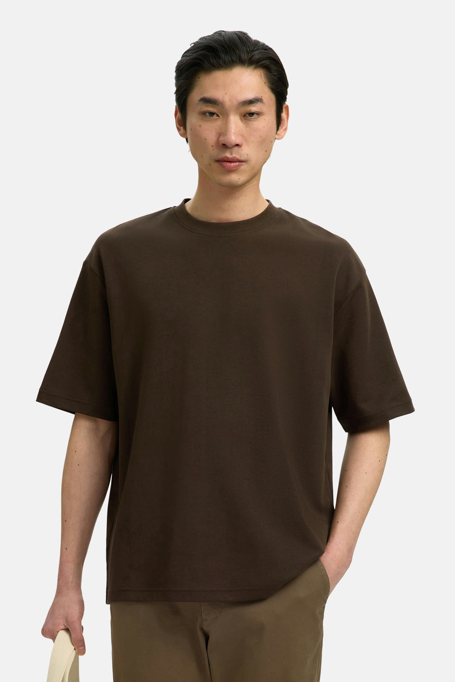 T-shirt (manches courtes) brun - SELECTED