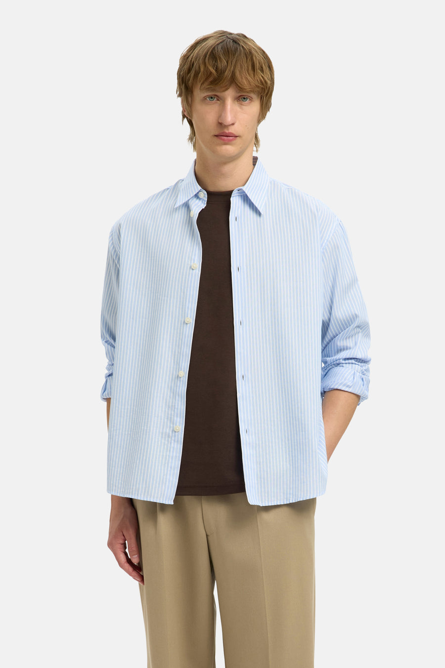 T-shirt à manches courtes - brun - SELECTED