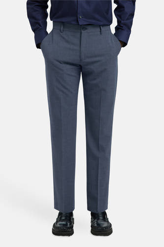 Pantalon de costume bleu SELECTED, avec des poches et une subtile texture.