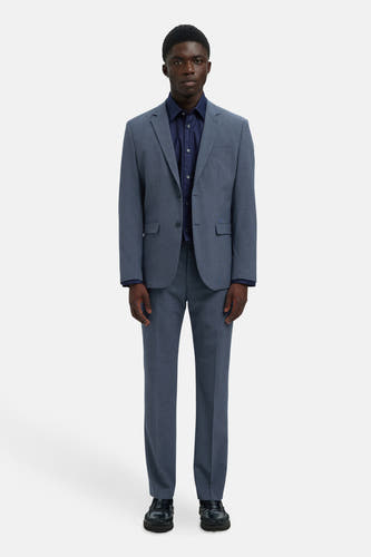 Pantalon de costume bleu SELECTED, avec un design uni et une coupe décontractée.