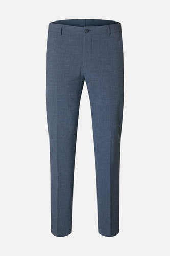 Pantalon de costume bleu SELECTED, avec une texture subtile et un aspect élégant et formel.