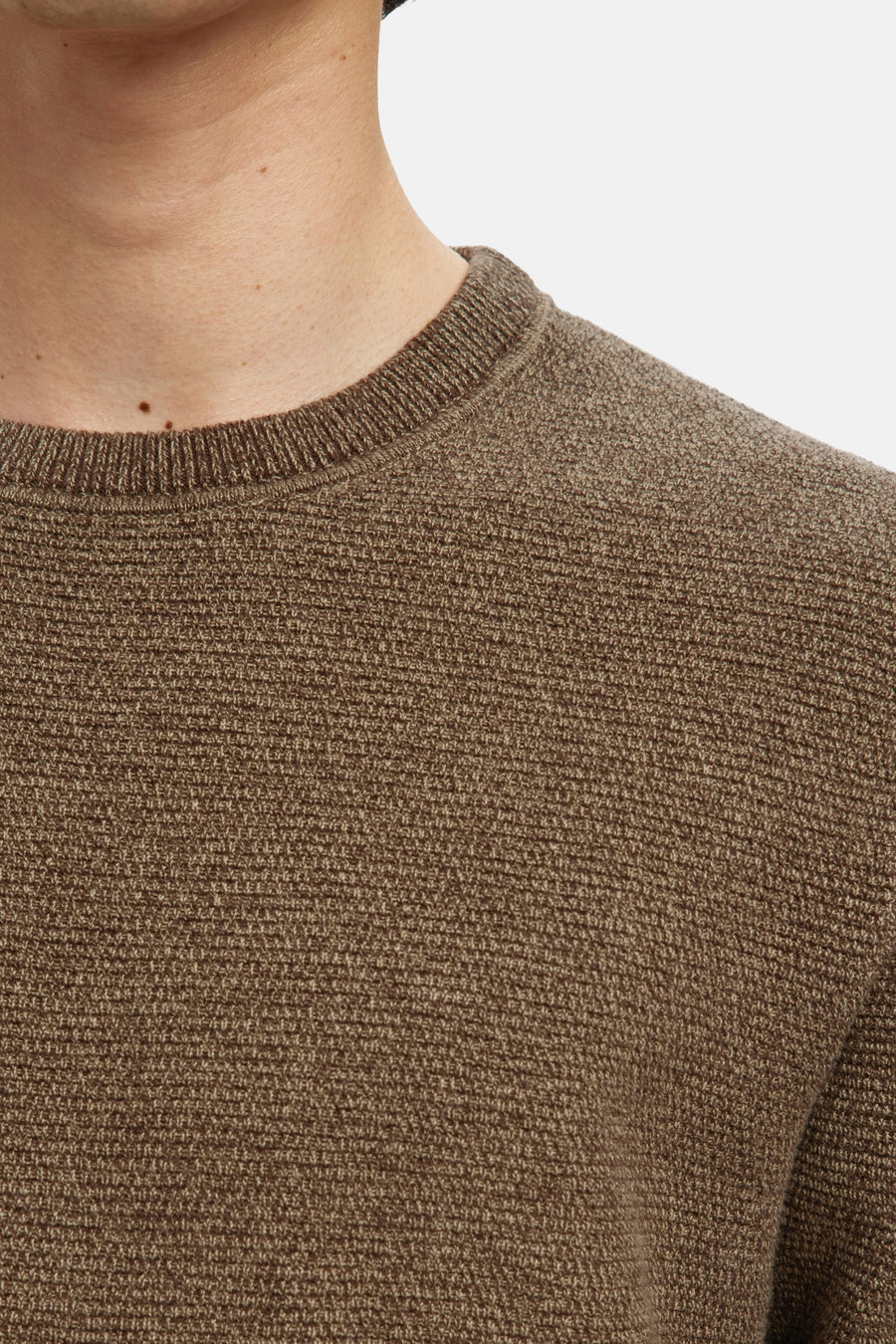 Pull à col rond - brun - SELECTED