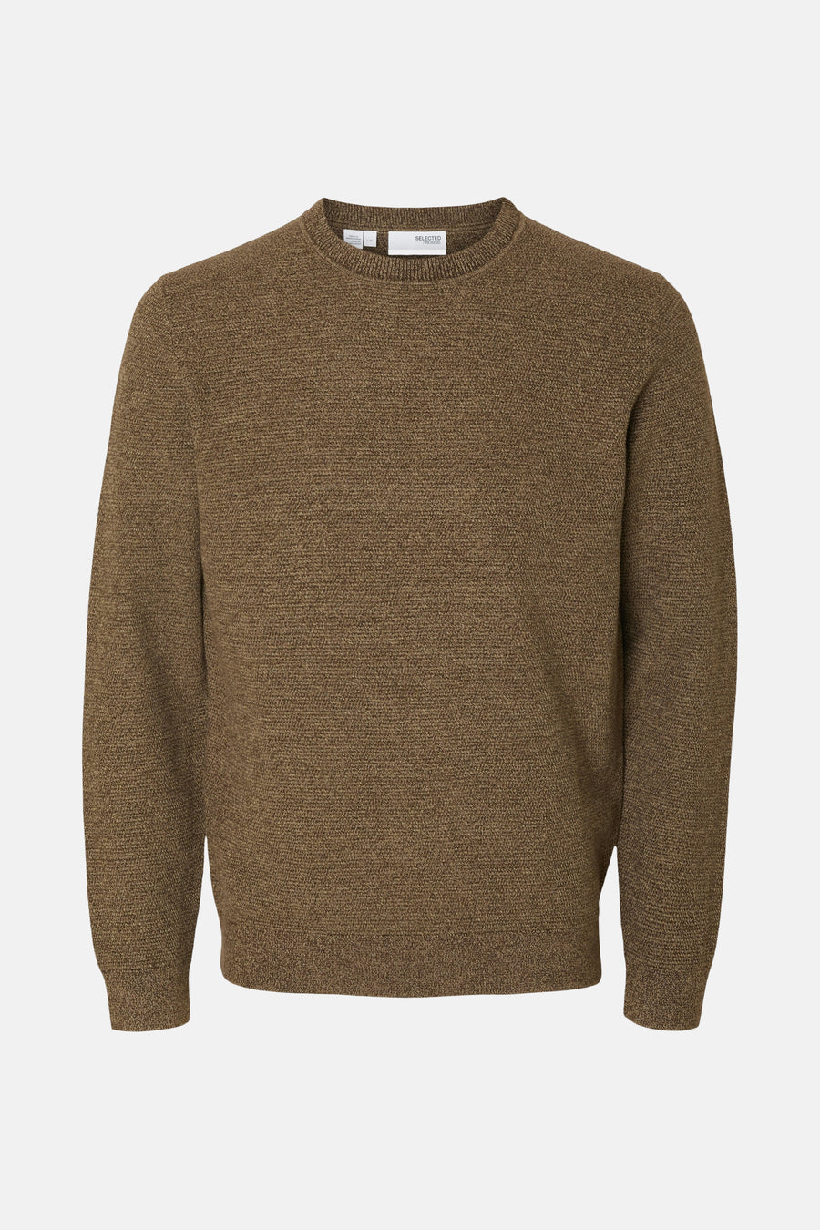 Pull à col rond - brun - SELECTED