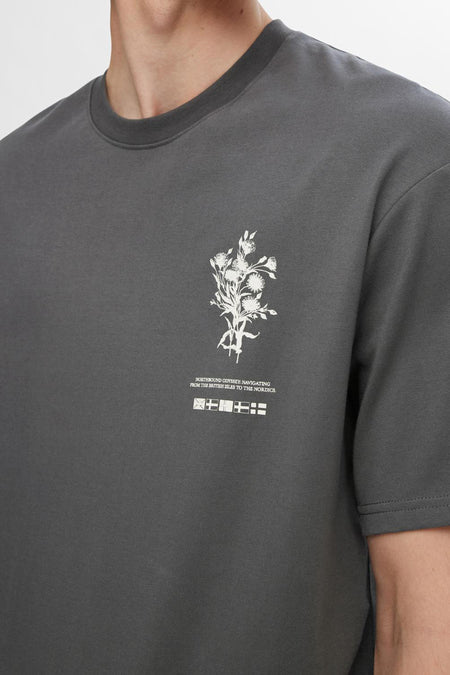 SLHLOOSEALP PRINT SS O-NECK TEE