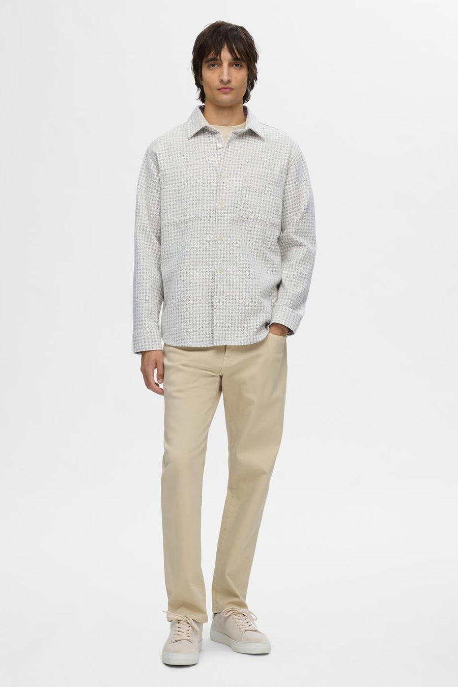SLH-BOUCLE CHECK OVERSHIRT LS
