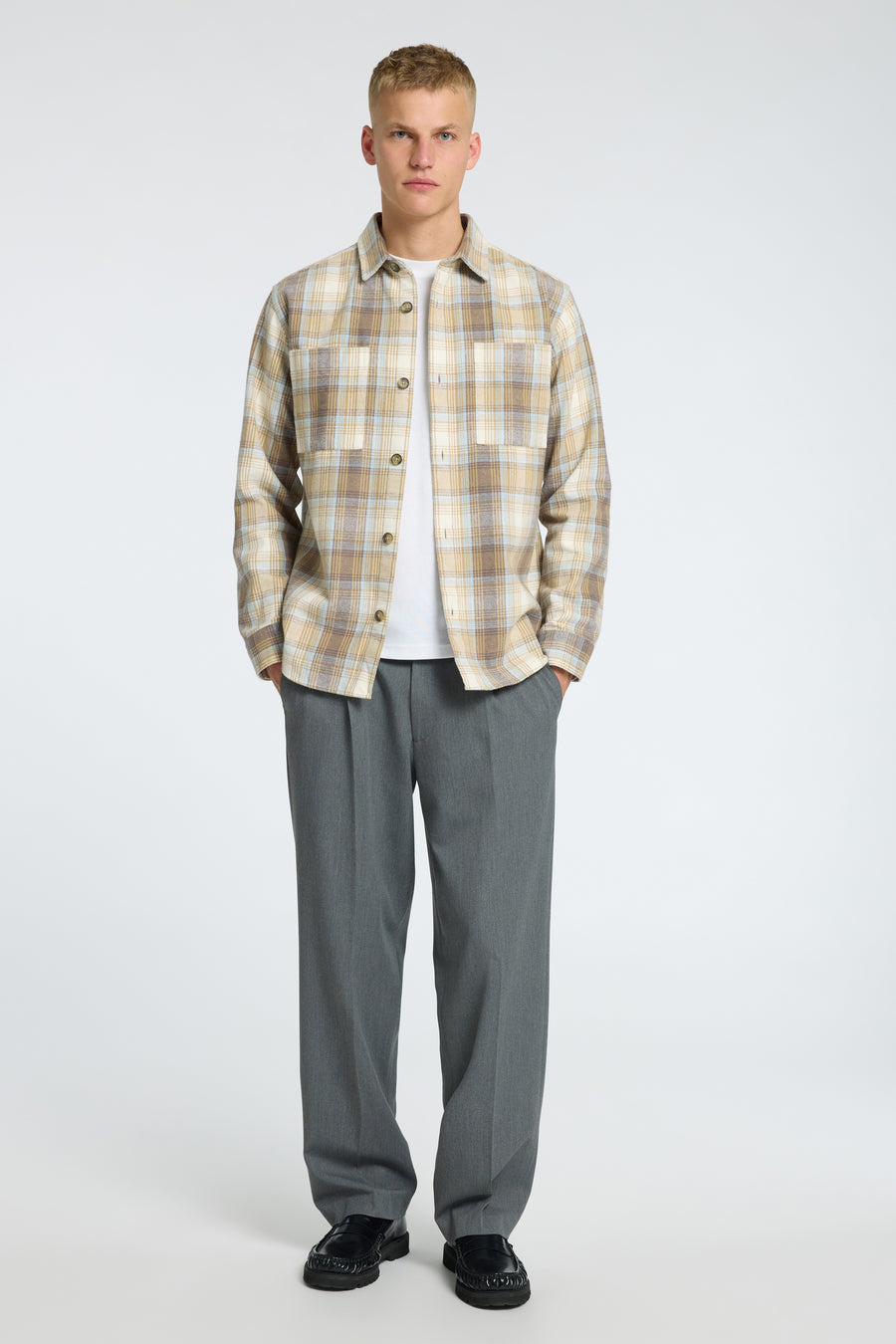 Chemise à manches longues - beige - SELECTED