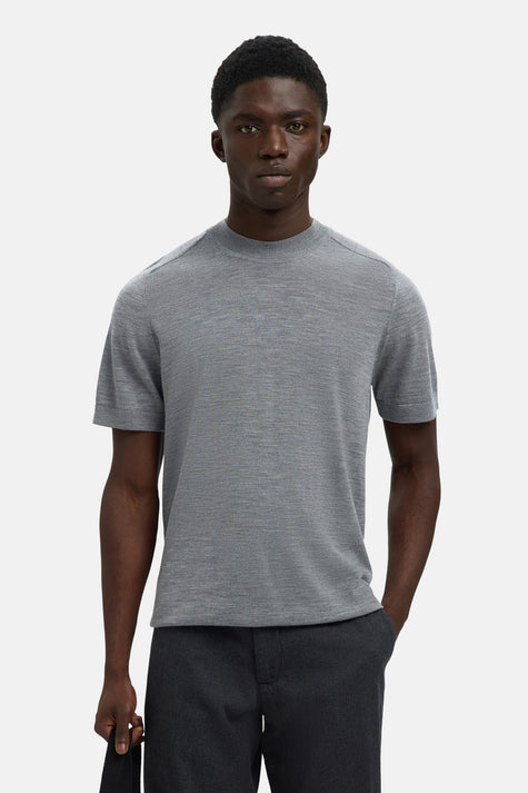 SLHTRAY SS KNIT MERINO CREW NECK NOOS