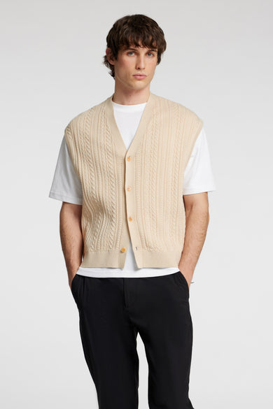 SLHELIS SL KNIT RELAXED CABLE WAISTCOAT