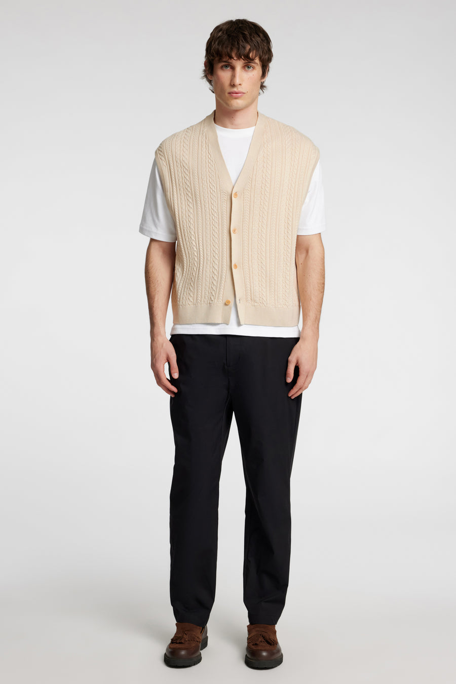 SLHELIS SL KNIT RELAXED CABLE WAISTCOAT