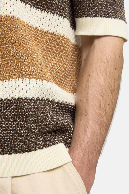 SLHGINGER SS KNIT RELAXED STRIPE TEE