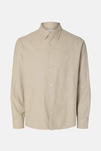 Chemise à manches longues - beige - SELECTED