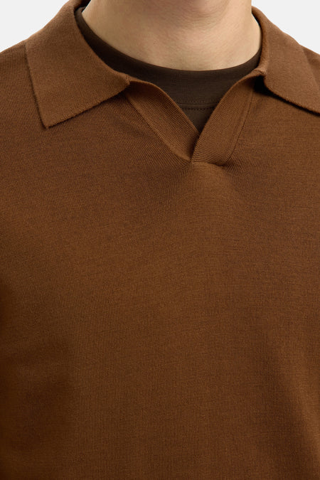 SLHTRAY LS KNIT MERINO OPEN POLO