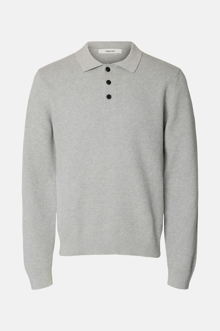 SLHDANE LS KNIT STRUCTURE POLO NECK