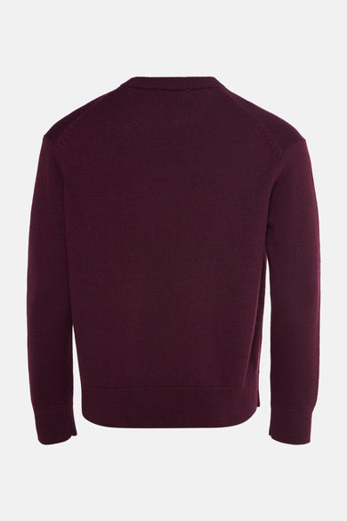 Sweat-shirt bordeaux avec col rond de SELECTED, doté d'une fine structure en bretelles.