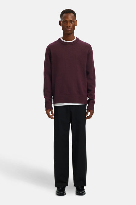 SLHARNE LS KNIT RELAXED WOOL CREW NECK
