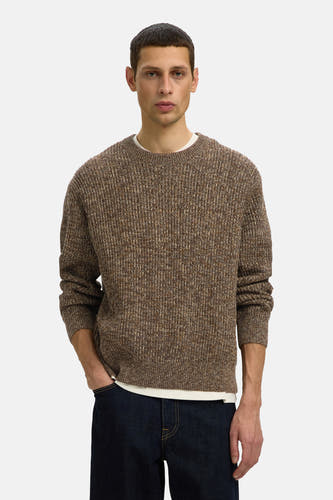 Pull col O brun - SELECTED