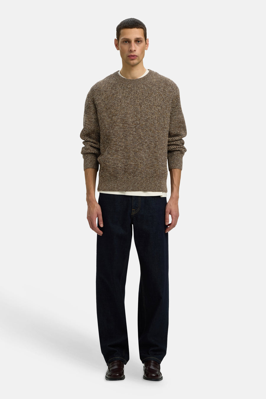 Pull col O brun - SELECTED