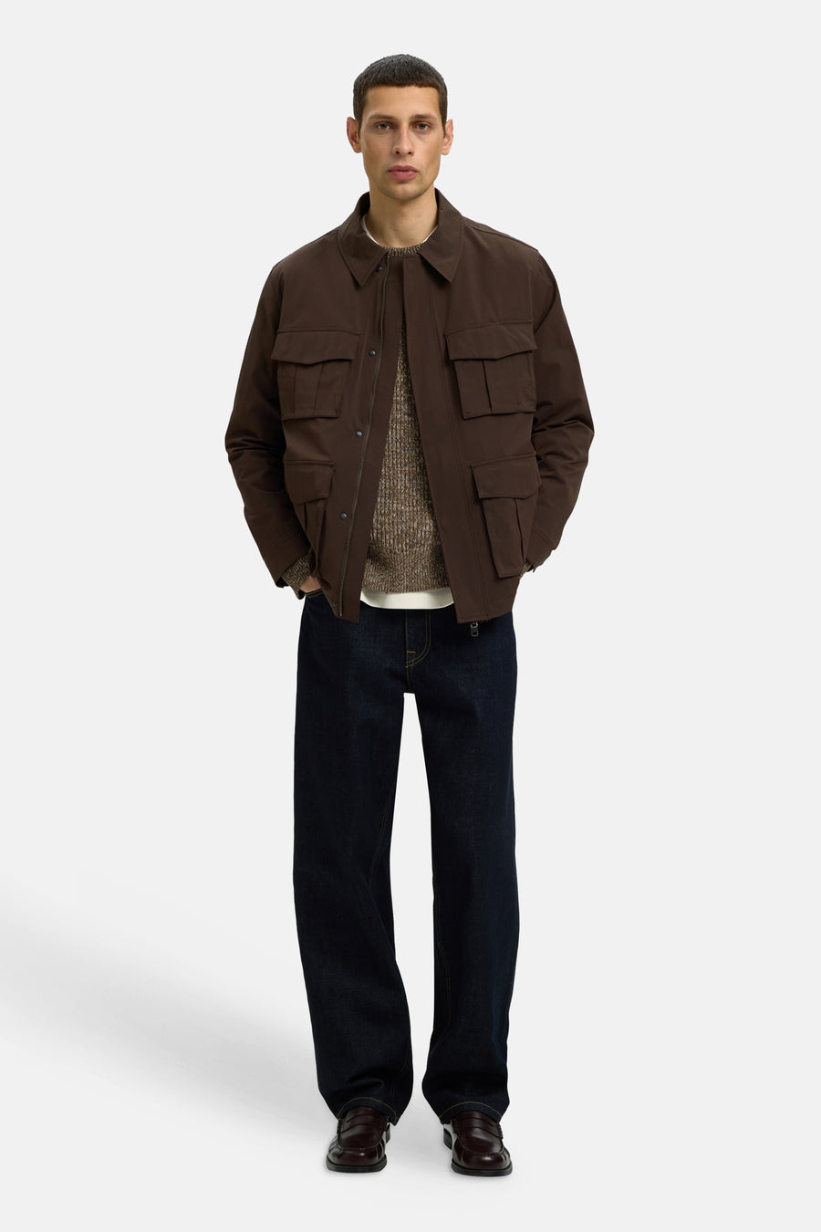 Pull col O brun - SELECTED