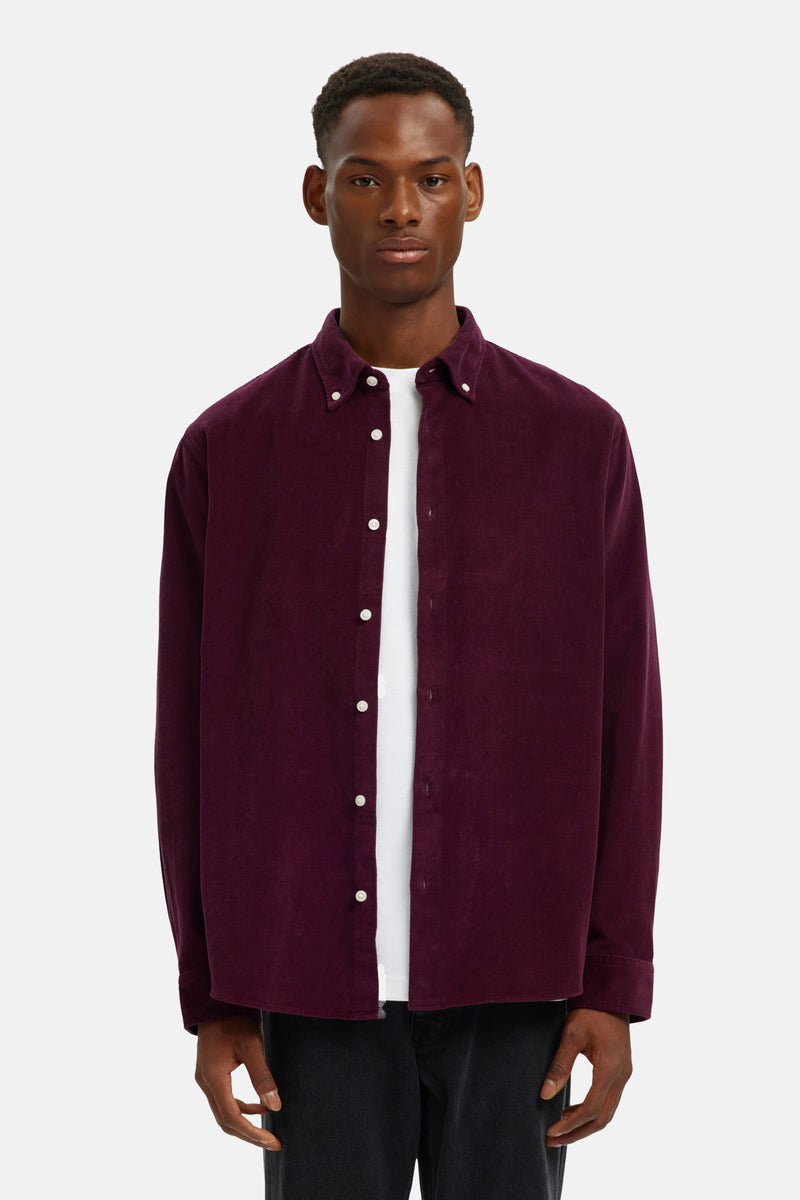 SLHREGDANNI CORD BD LS SHIRT NOOS