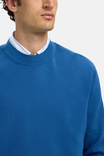 Pull à col rond - bleu - SELECTED
