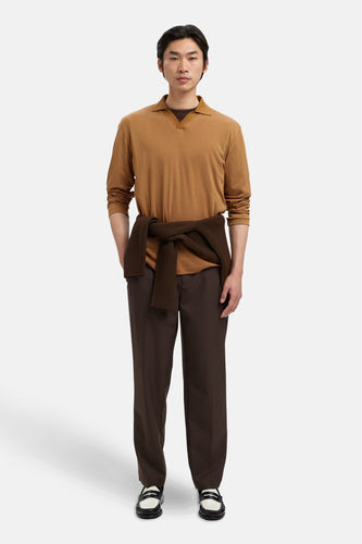 SLHFAVE SPLIT NECK LS POLO