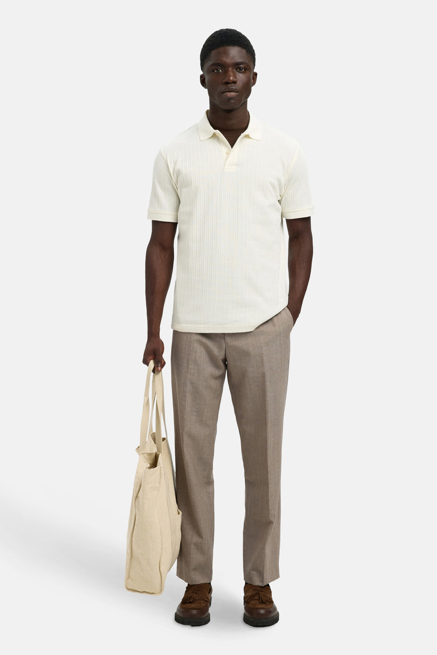 Polo à manches courtes - écru - SELECTED