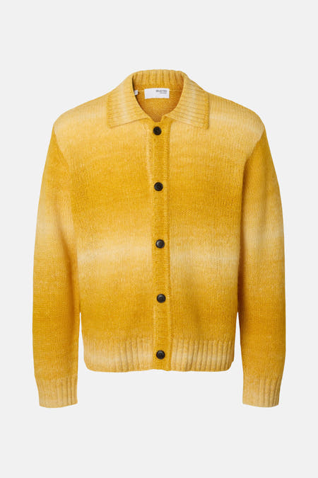 Veste jaune de SELECTED, avec un effet de dégradé et des boutons foncés.
