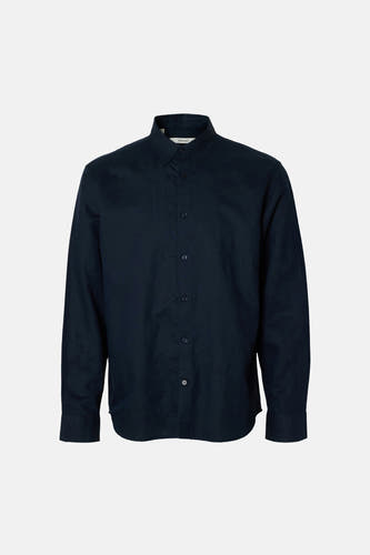 Chemise bleue à manches longues de SELECTED, avec fermeture boutonnée et col classique.