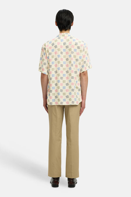 Chemise multicolore à manches courtes de SELECTED, avec un motif de blocs de couleur.