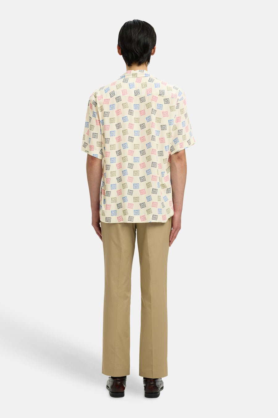 Chemise multicolore à manches courtes de SELECTED, avec un motif de blocs de couleur.