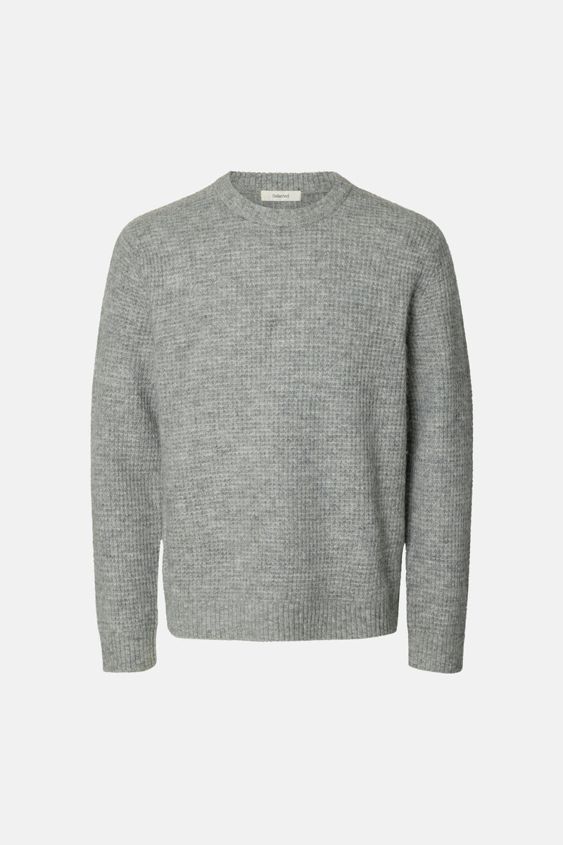 Pull col O - Light Grey Melange