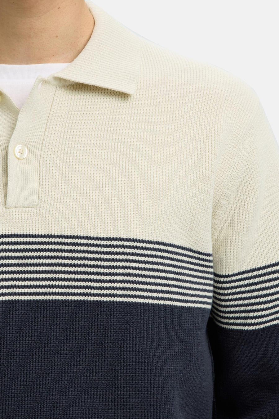 Pull col O Écru - SELECTED