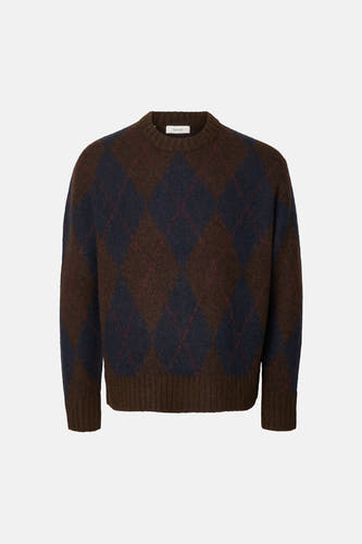 Pull col O brun - SELECTED
