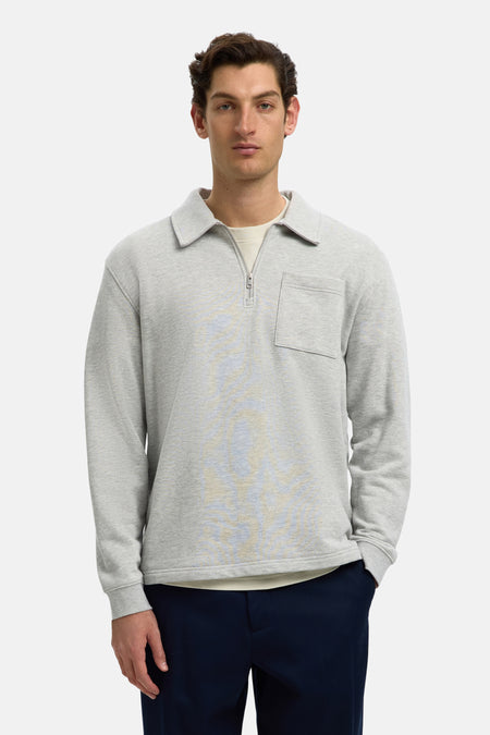 Sweat col O - Light Grey Melange