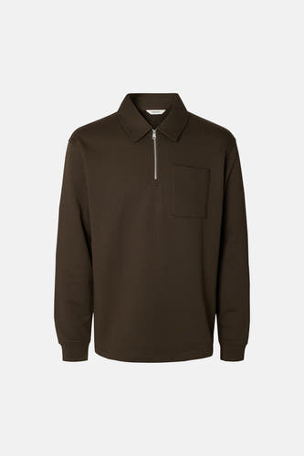 Sweat col O brun - SELECTED