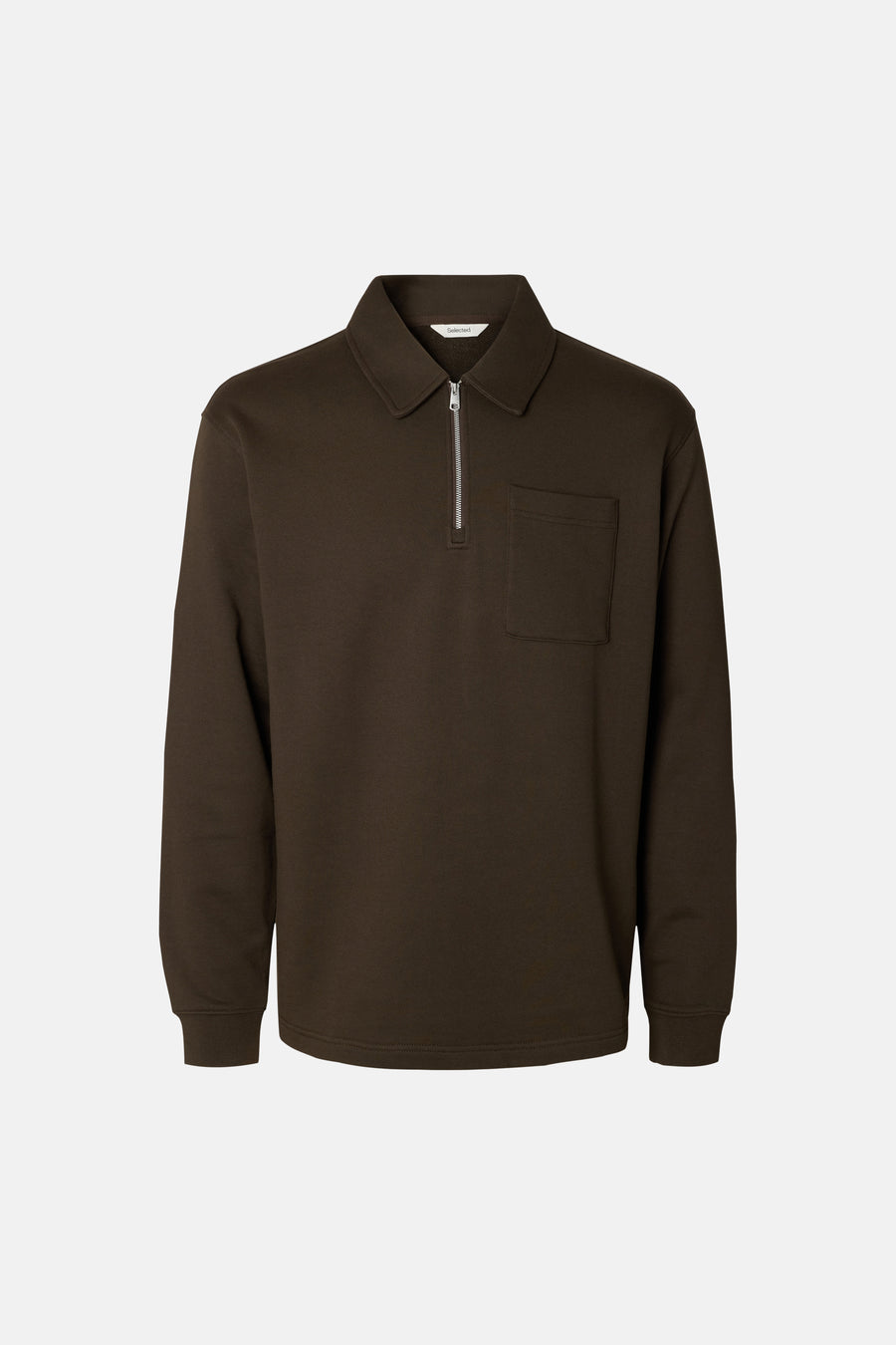 Sweat col O brun - SELECTED