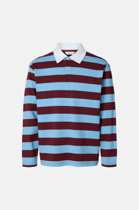 Sweat col O - bleu