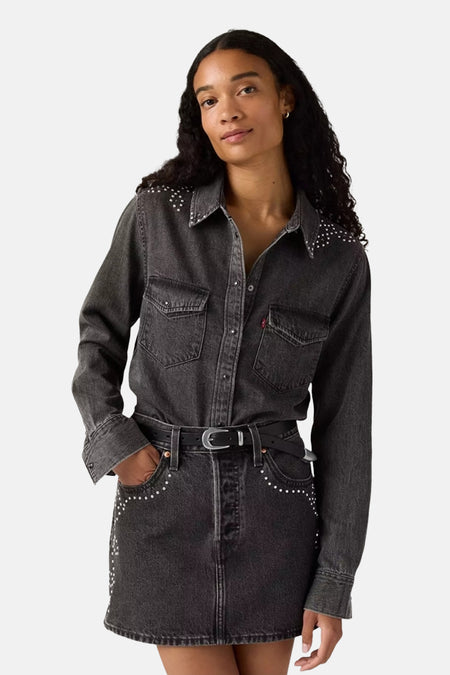 Chemise à manches longues - black denim
