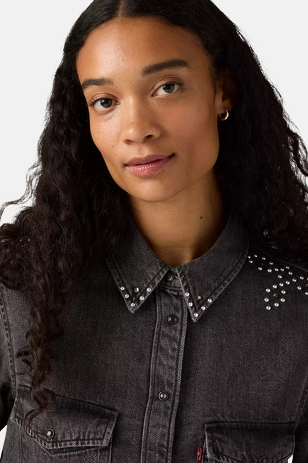 Chemise à manches longues - black denim