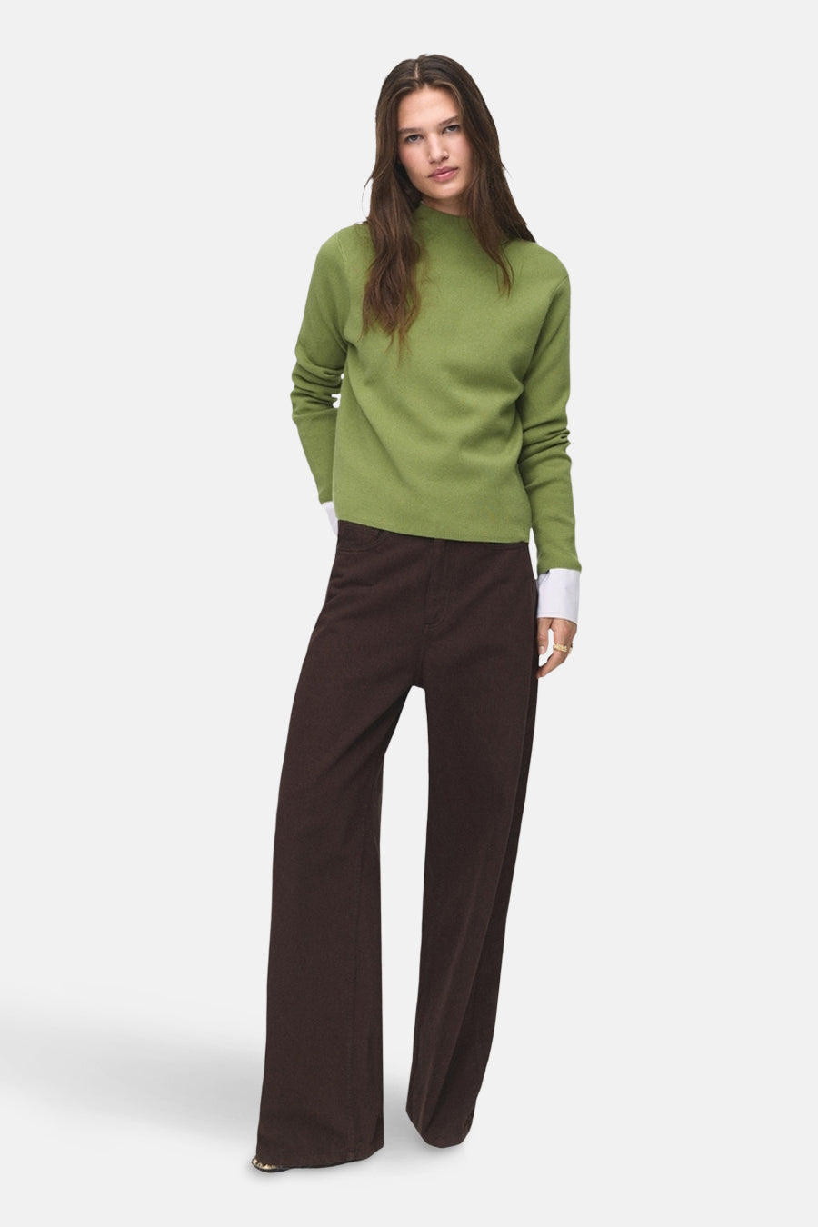 Pull à col rond - vert - MANGO