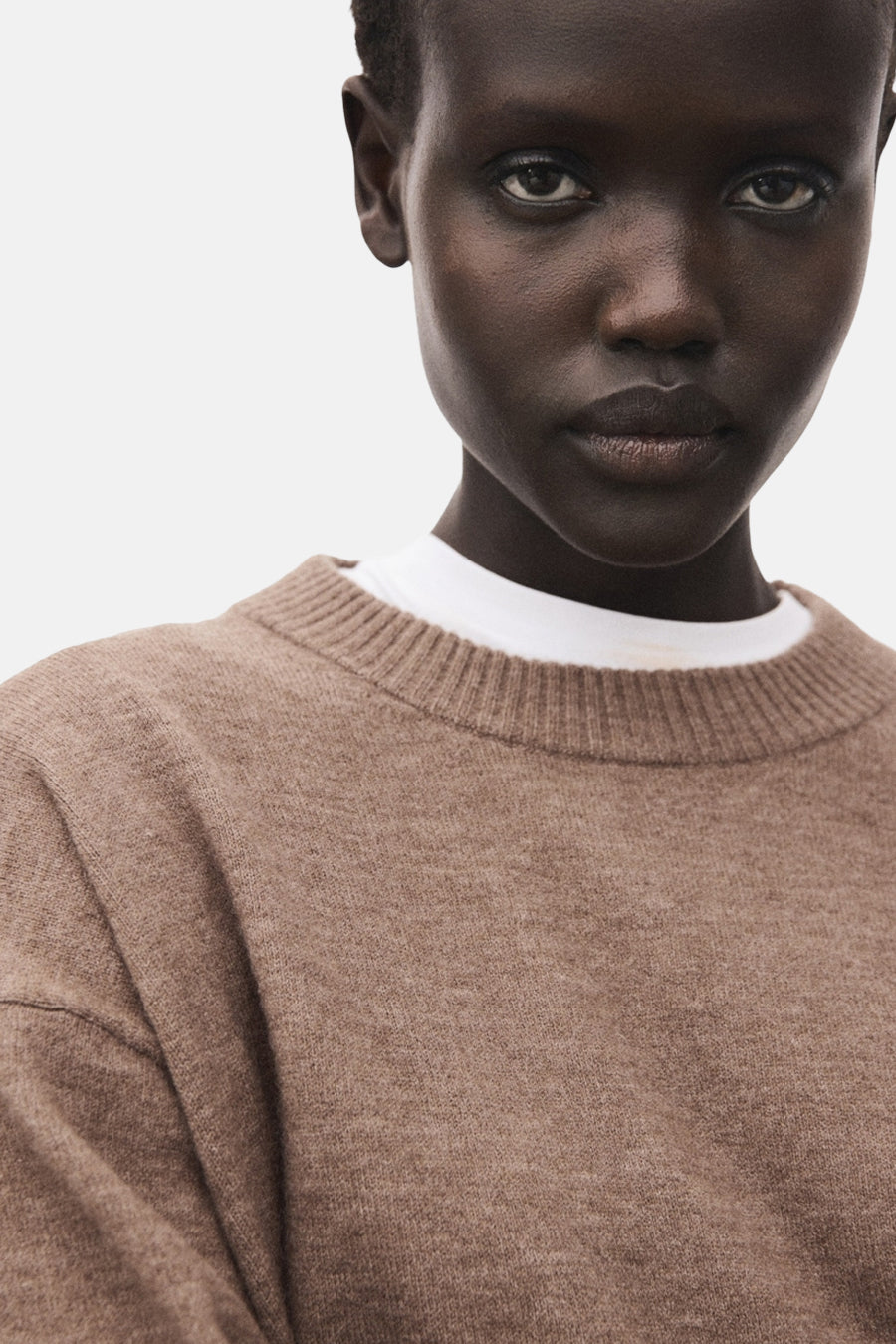 Pull à col rond - brun - MANGO
