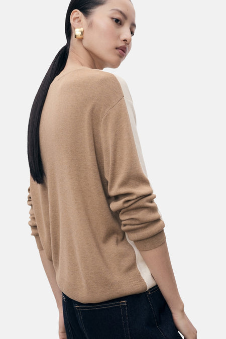 Pull à col rond - Beige