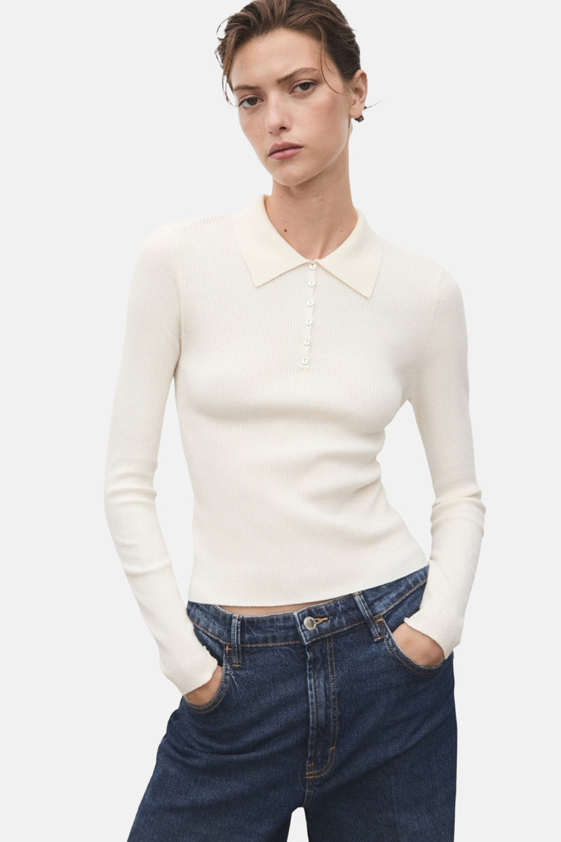 Pull à col rond - beige