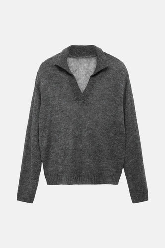 Pull à col en V - gris - MANGO