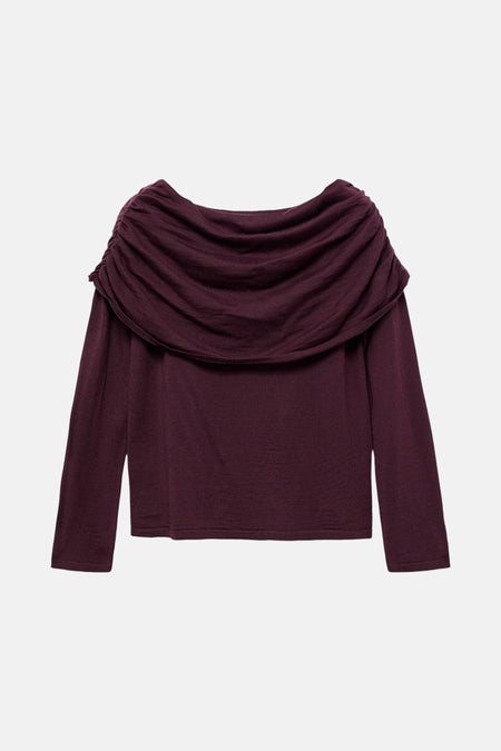 Pull à col rond - bordeaux